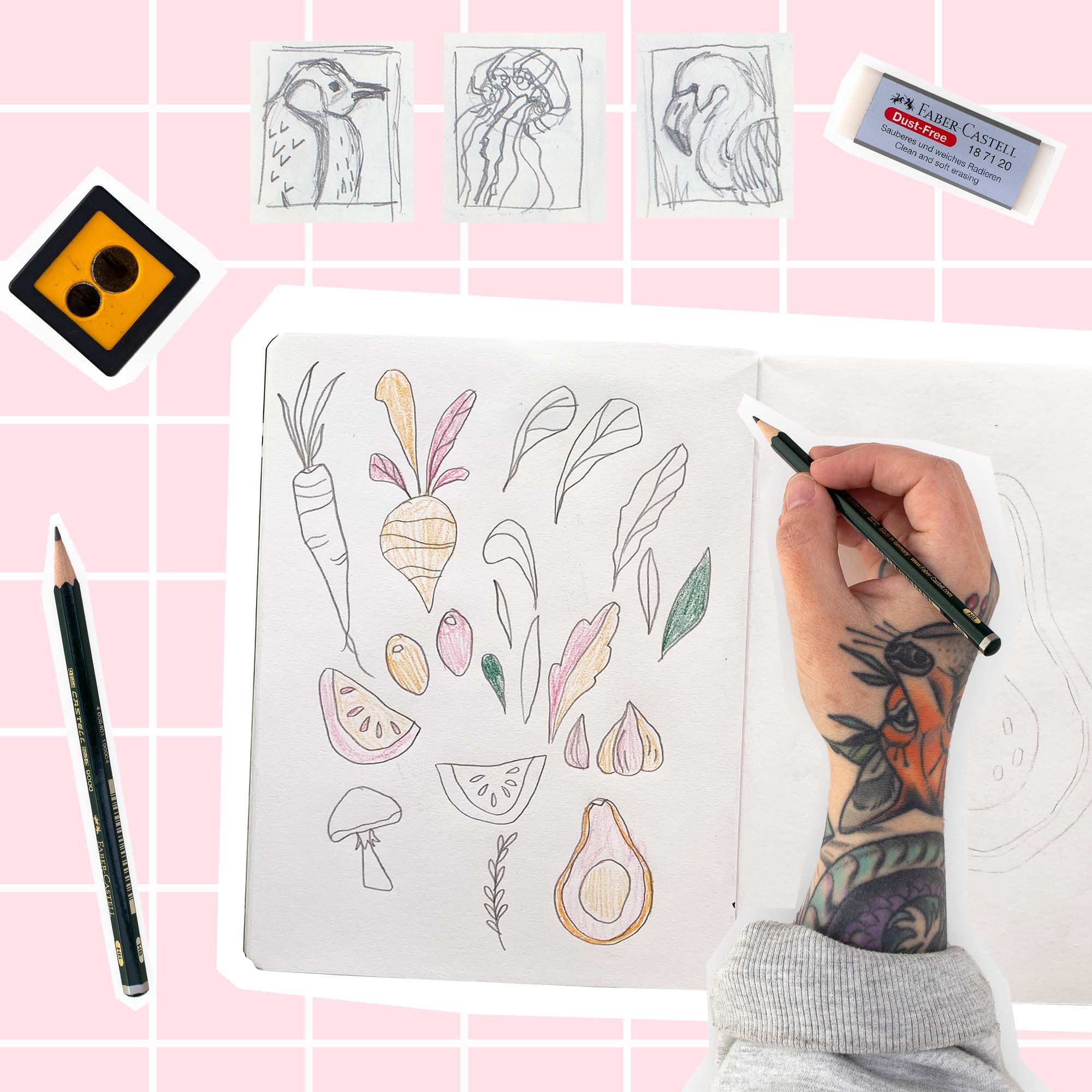 linoldruck zeichnen motiv