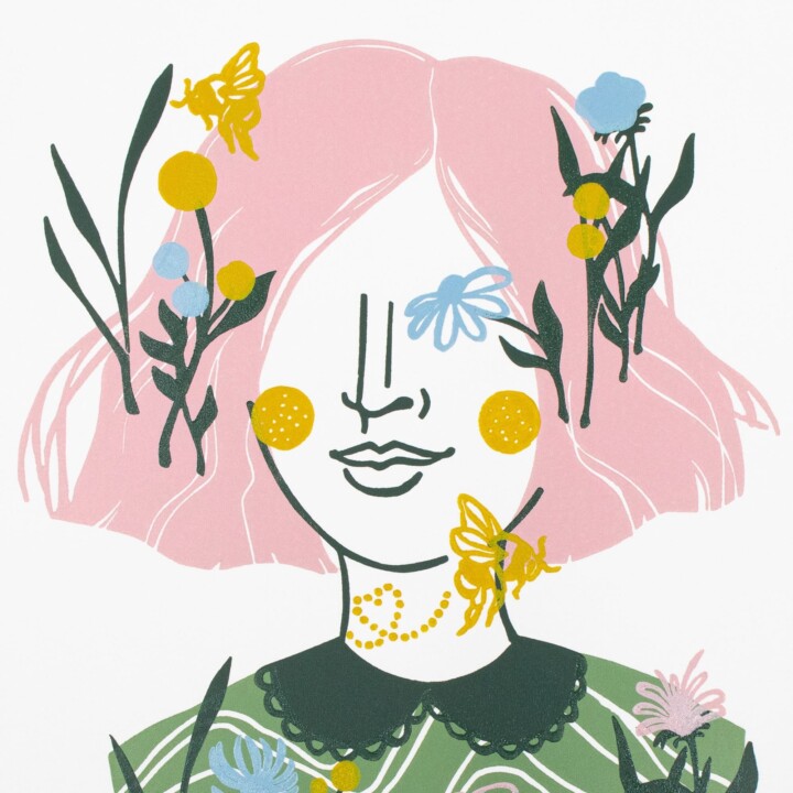 linoldruck motiv natur portrait