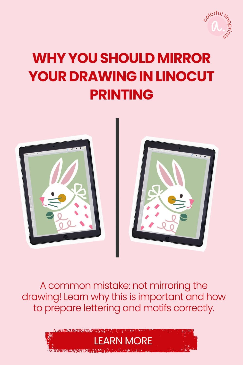 linocut mistake mirror design