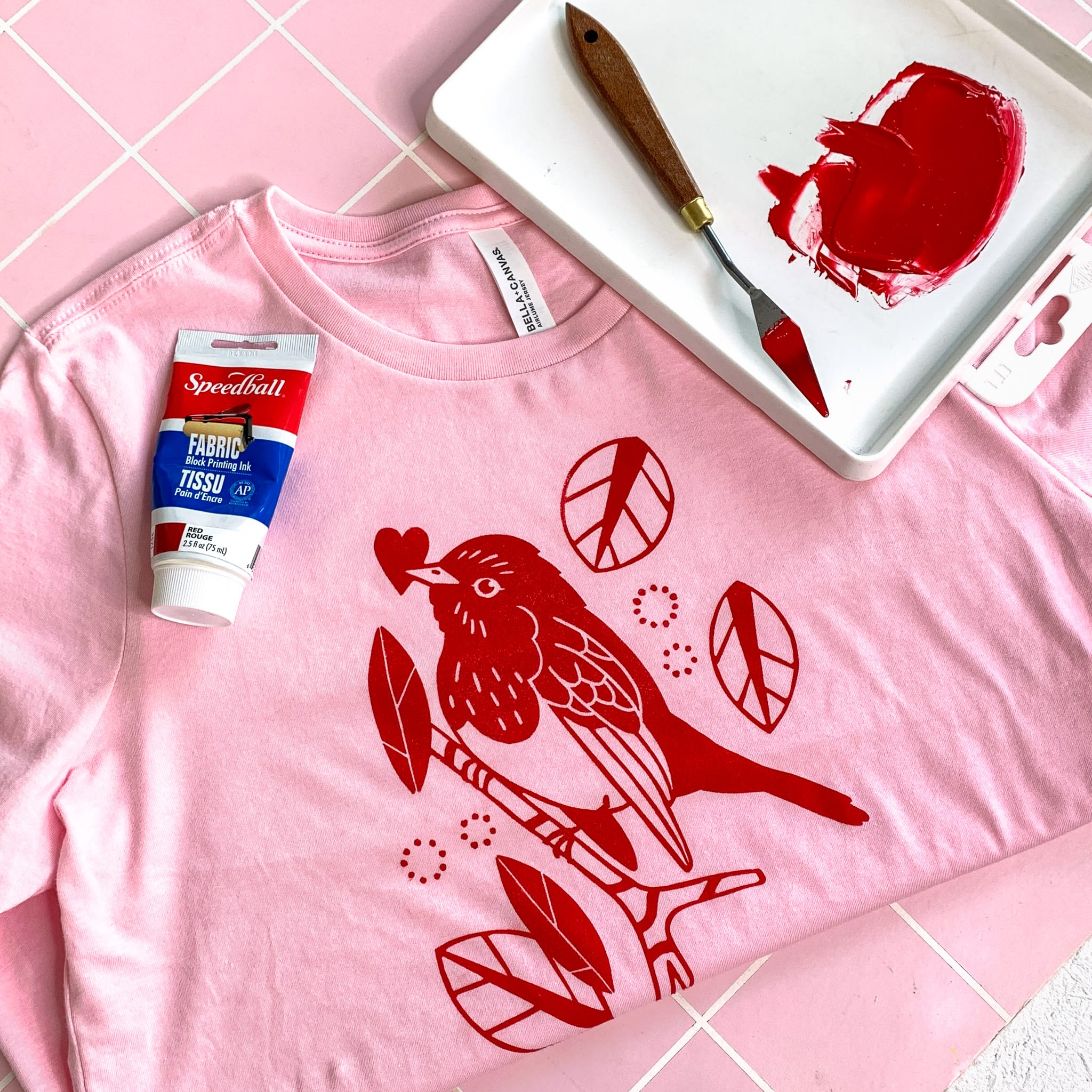 lino printing fabric printing