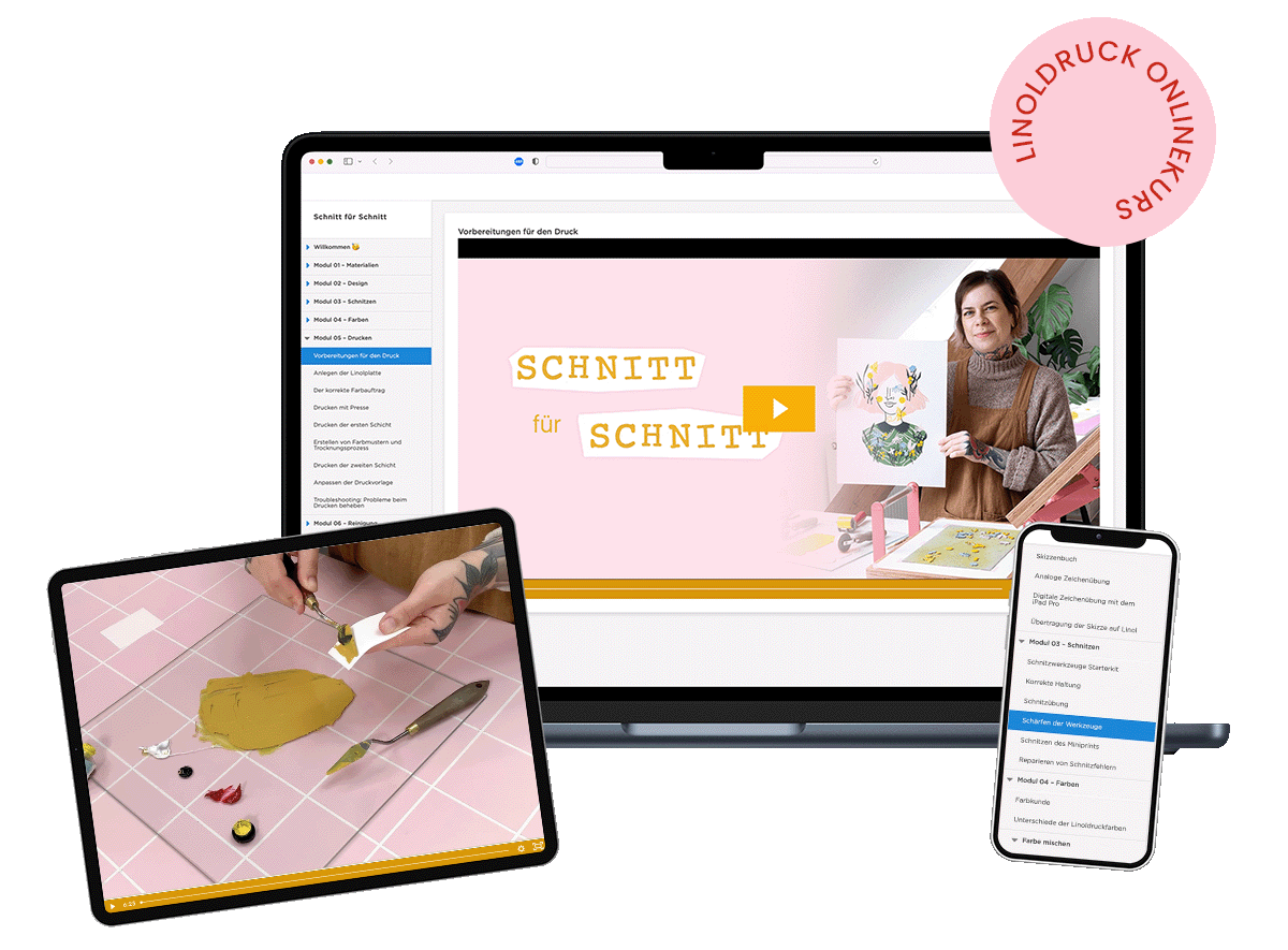 Linoldruck Onlinekurs
